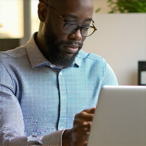 Business owner interacting with customers and managing Google My Business profile on a laptop, highlighting the importance of active engagement and optimization.