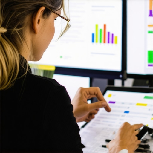 SEO specialist reviewing local schema markup and search analytics.