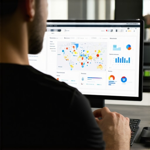 SEO expert analyzing Google Maps data and analytics on a computer