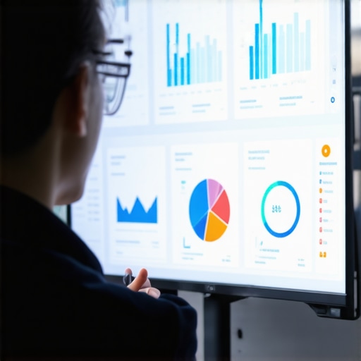 Person monitoring local SEO metrics on a digital dashboard to maintain Google Maps rankings.