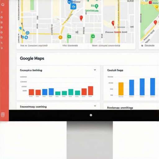 Screenshot of local SEO tools monitoring Google Maps rankings and reviews.