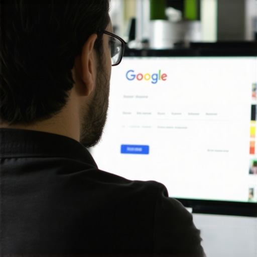 Business owner updating GMB profile on the computer