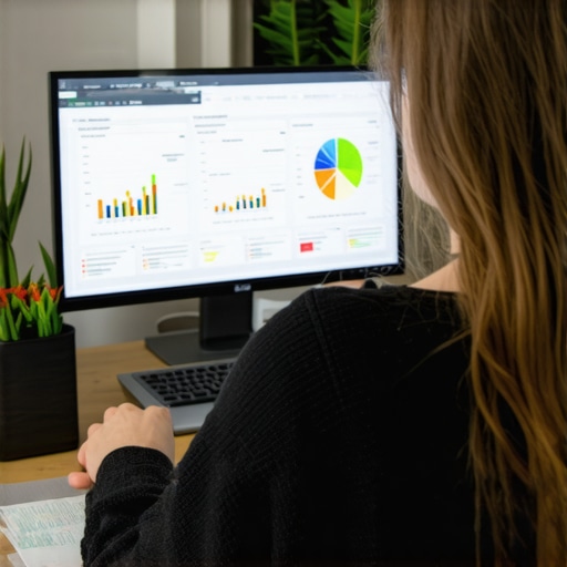 Person reviewing local SEO analytics and monitoring tools on a desktop screen