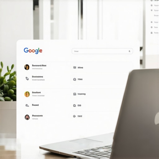 Business owner editing Google My Business profile on laptop to improve local pack ranking.