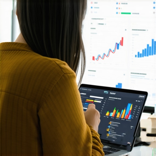 Person analyzing Google My Business and SEO data on a laptop