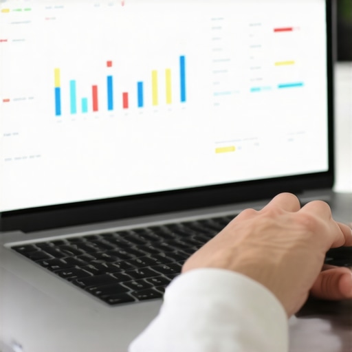 Digital Analytics for Local SEO Maintenance Person reviewing SEO analytics on a laptop to maintain Google Maps ranking