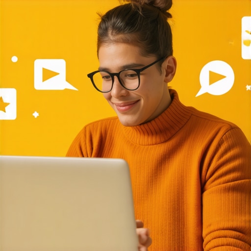 Person replying to reviews on a laptop with review icons