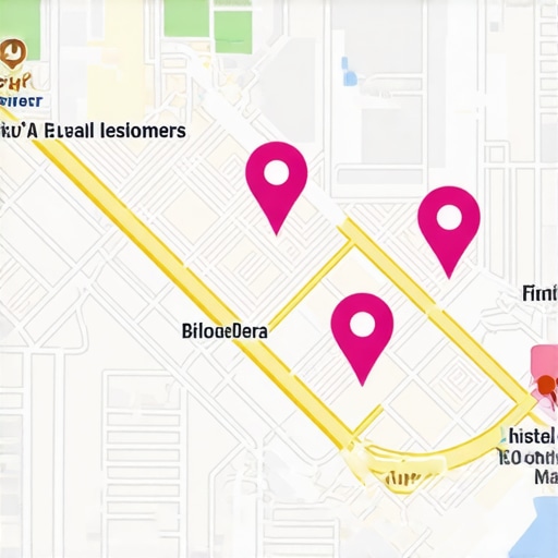 Map illustrating local SEO signals and proximity factors