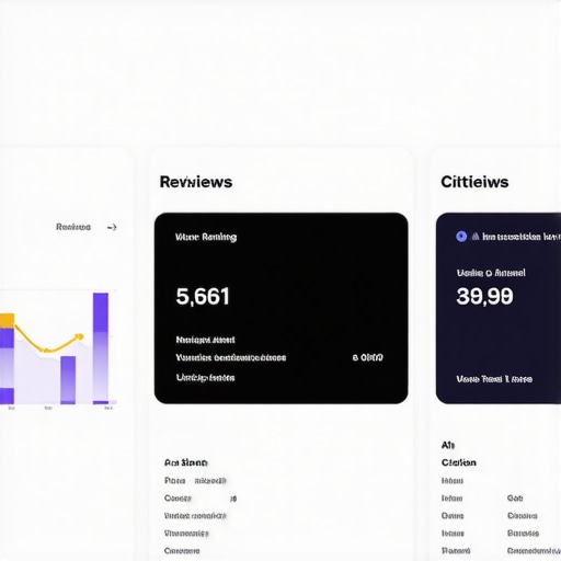 Screenshot of local SEO management dashboard showing rankings, reviews, and citation stats