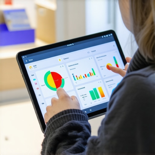 Person reviewing heat maps and Wi-Fi analytics for local SEO optimization.