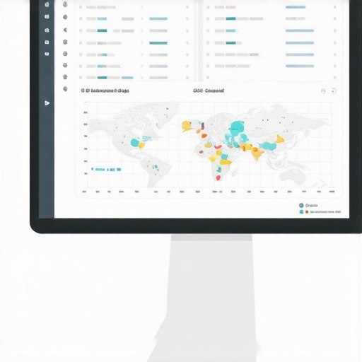 SEO Monitoring Dashboard for Local Pack Maintenance A workspace with screens showing SEO metrics and local map rankings.