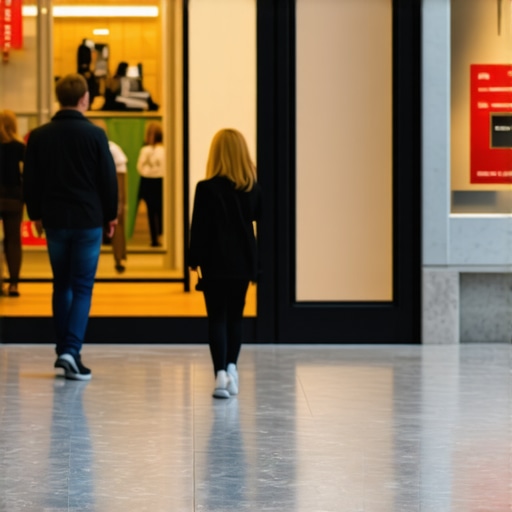 High-tech IoT sensors installed outside a retail store capturing pedestrian data.