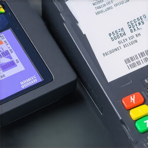 POS terminal with digital receipts showing synchronized sales data