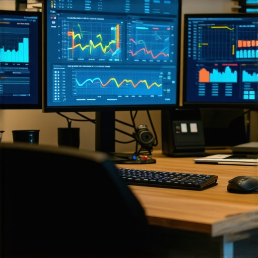 Multiple screens displaying local SEO analytics and heat maps used for ongoing Google Maps optimization.