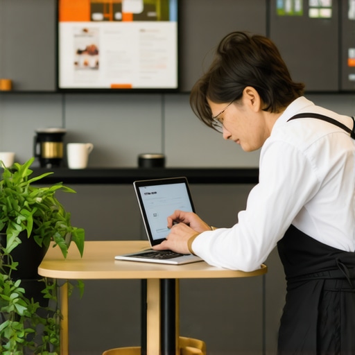 Business owner renaming WiFi network in café to boost local Google Maps ranking.