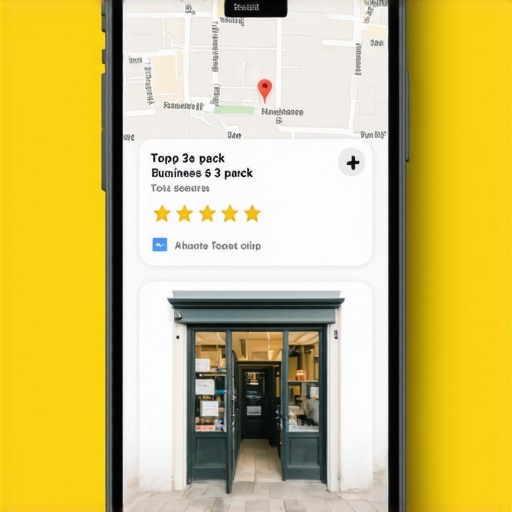 A mobile phone showing a business successfully ranking in the Google Maps local pack.