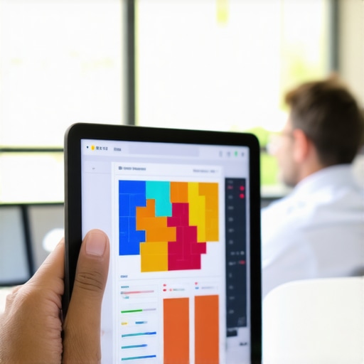 Advanced Local Pack Heat Map Analysis A specialist reviewing local 3-pack ranking signals and map proximity data on a digital device.