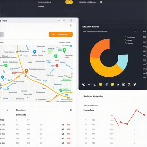 Digital dashboard showing local pack optimization data and ranking heatmaps for a service-based business.