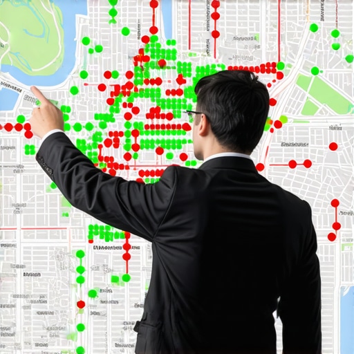 A map grid visualization showing local pack rankings across a specific geographic area.