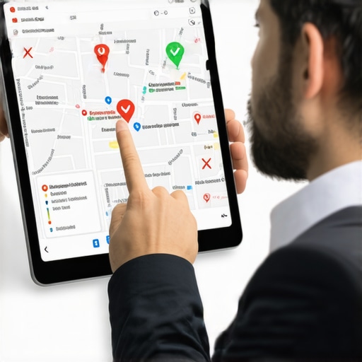 A professional pointing to mistakes and successes in local map rankings.