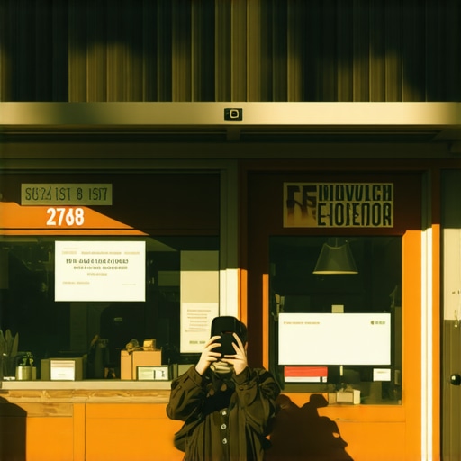 A person taking a photo of their local business storefront to improve local search ranking and prove location authenticity.