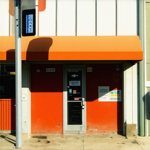 Authentic local storefront photo with neighborhood landmarks A real-world photo of a business storefront showing surrounding landmarks for local SEO verification.