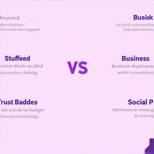 Infographic comparing spammy vs professional Google Business Profile descriptions