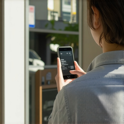 Capturing Physical Proof of Business Location A business owner taking a photo of their storefront to verify their Google Maps location.