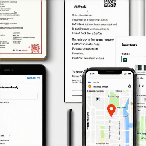Business license and utility bill on a desk for Google Business Profile reclamation