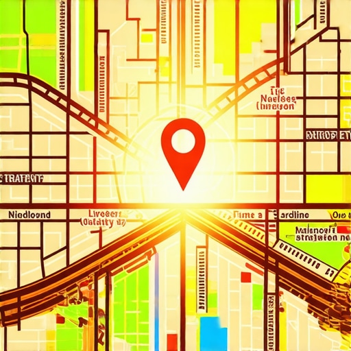 Digital map showing concentrated local search area with a spotlight