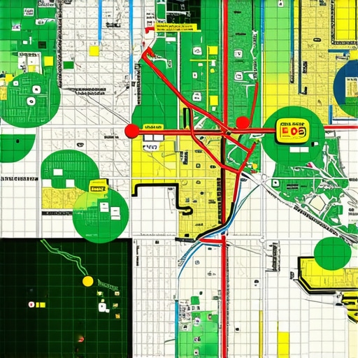 A geogrid tracking report showing Google Maps ranking positions across a specific local service area.