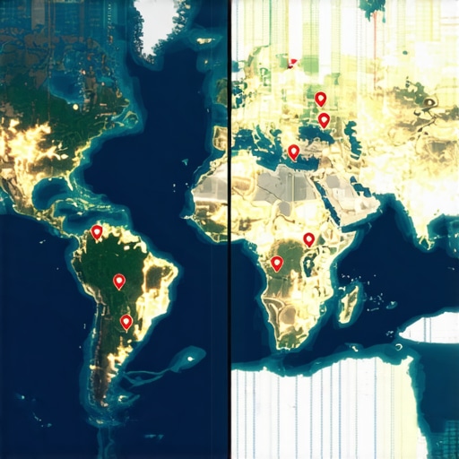 An illustration comparing global reach with local map density for SEO