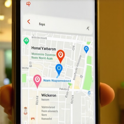 A smartphone showing the local 3-pack results on Google Maps with top-ranking pins.