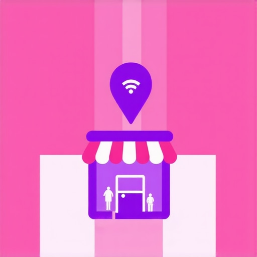 Technical illustration of Wi-Fi triangulation and local search pin placement