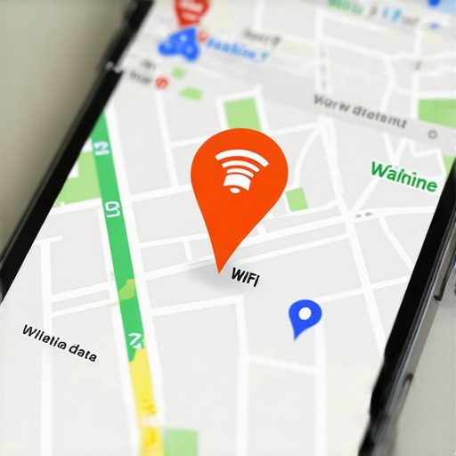 A conceptual illustration of hidden signals like WiFi and user behavior affecting Google Maps ranking.