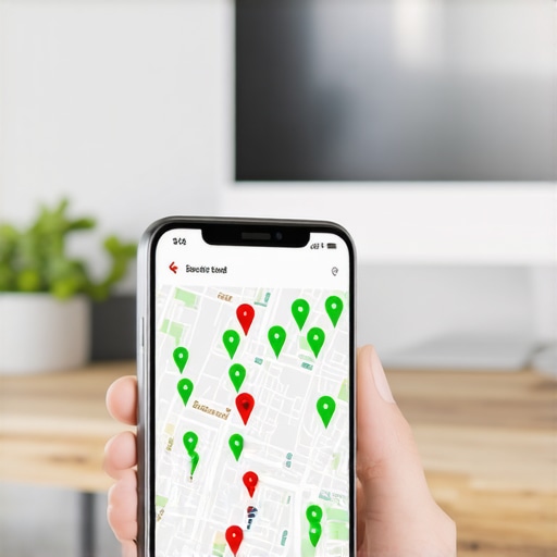 Local Pack Ranking Grid Tool Smartphone displaying a local SEO keyword tracking grid for Google Maps rankings.
