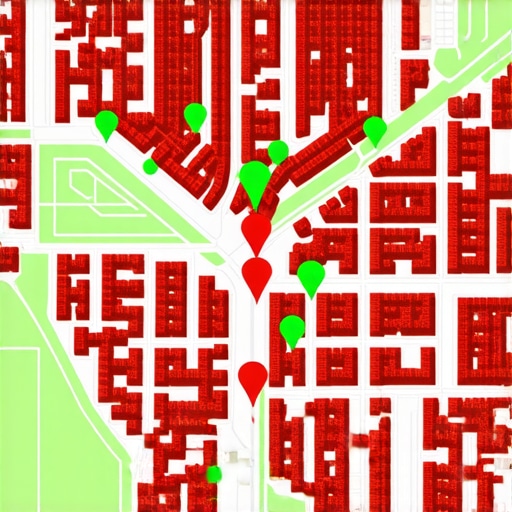 Local Pack Ranking Heat Map Visualization A detailed heat map showing local 3-pack ranking positions across a city grid.