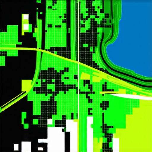 A visualization of local pack ranking density and proximity signals for a business location.