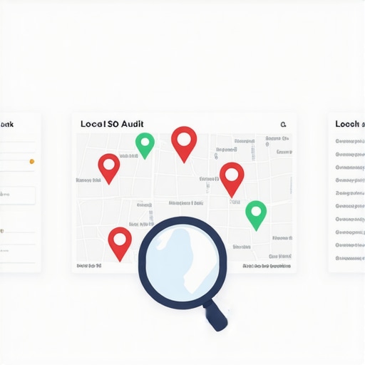 A detailed local SEO audit dashboard showing data inconsistencies and map pin locations for a local business.