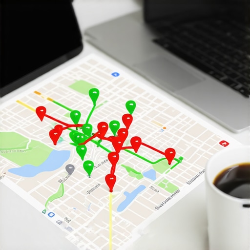 A local search rank tracking tool showing a 3-pack visibility grid over a city map.
