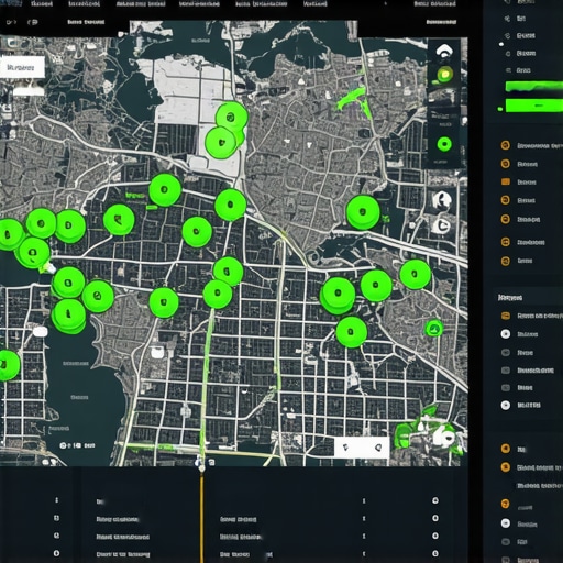 A digital geo-grid report showing a business ranking in the top 3 spots across a local city map.