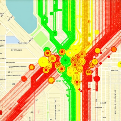 A visual representation of local search rankings using a geogrid heatmap tool