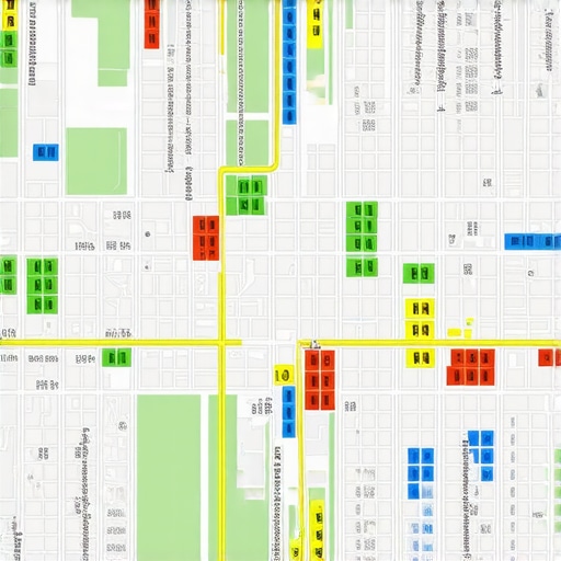 A visual representation of how a business ranks at different geographical points across a city for local pack optimization.