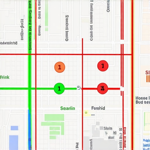 A visual representation of how a business ranks in the local 3-pack across various geographic coordinates in a city.