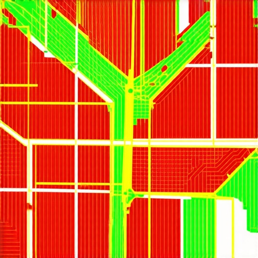 A heat map showing local search rankings for a business across a geographical area