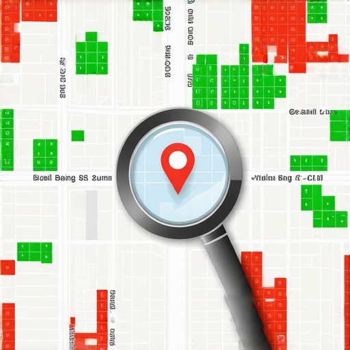 A 3D heat map showing how local pack rankings change based on the searchers physical proximity to a business location.