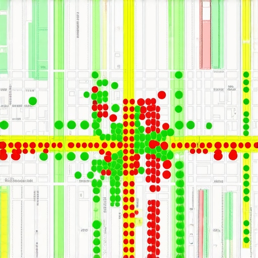 A map showing how local search rankings vary by proximity and street location