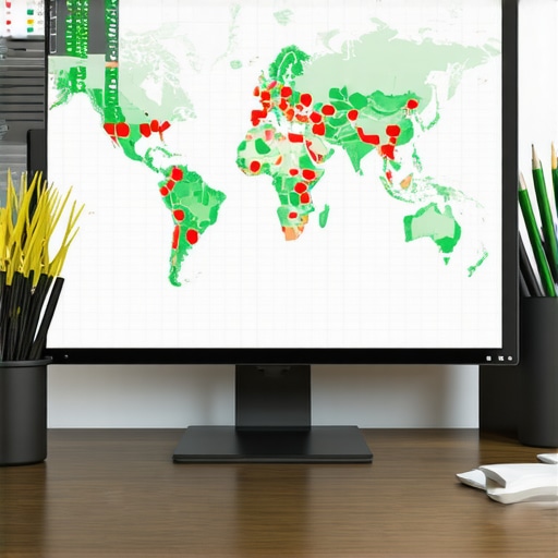 A digital map showing local search ranking positions for a business.