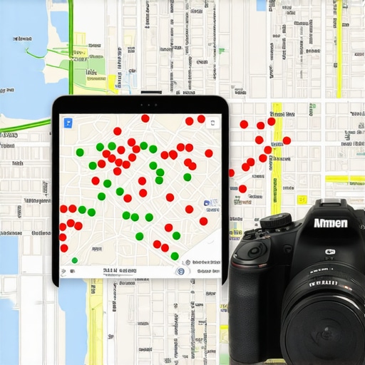 A digital heat map showing local pack ranking positions across a geographic area.