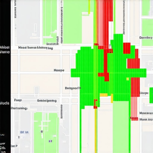 A visual representation of local pack rank tracking across a geographic grid.